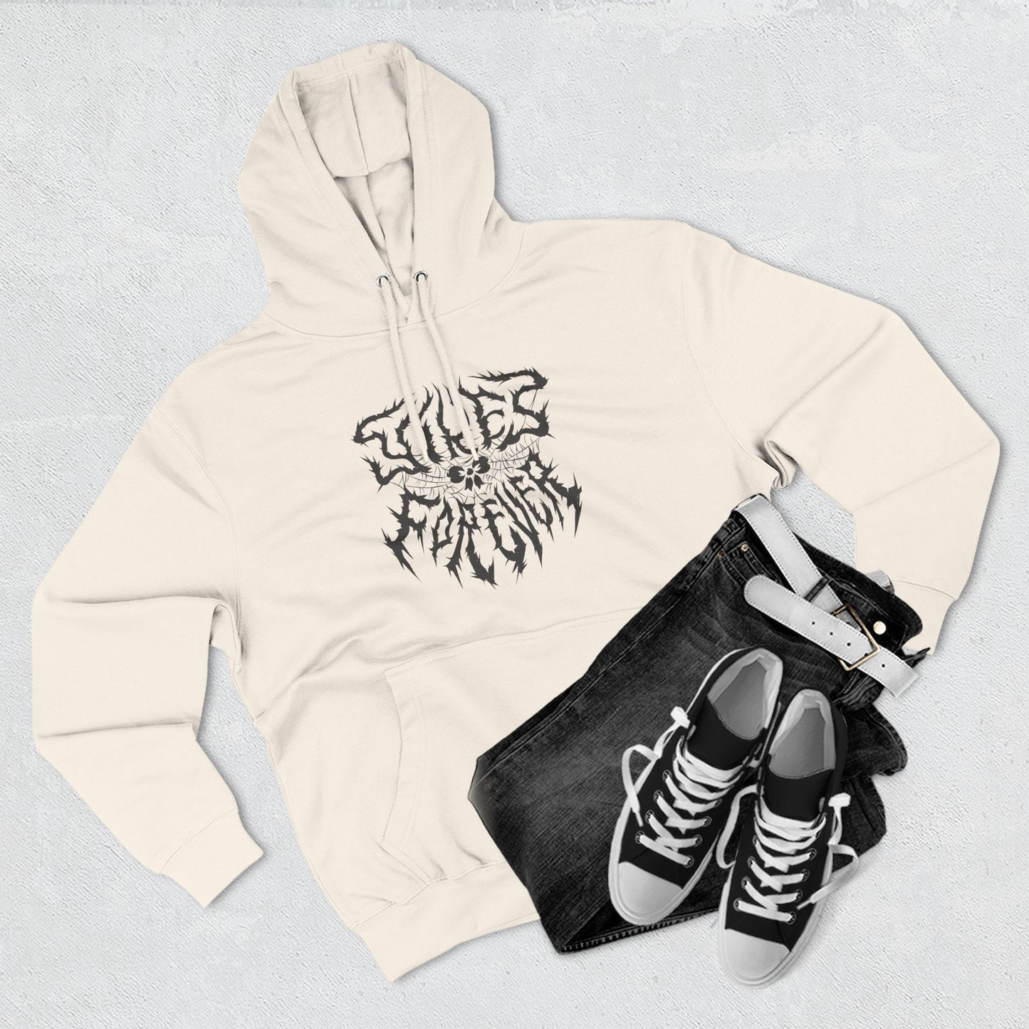 "Yikes Forever" Fleece Hoodie dark text on light background