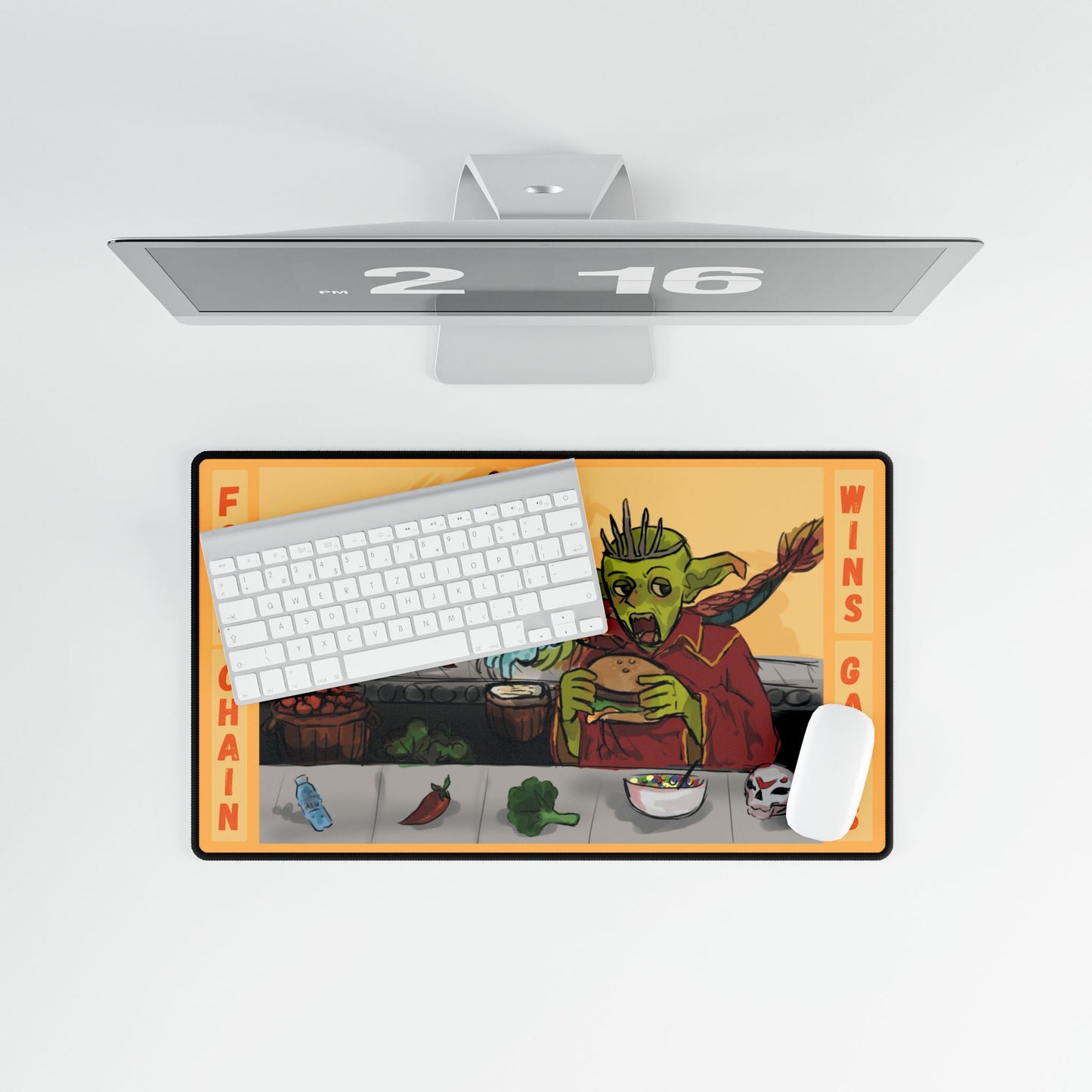 "Food Chain Wins Games" 24 x 14 MTG Playmat