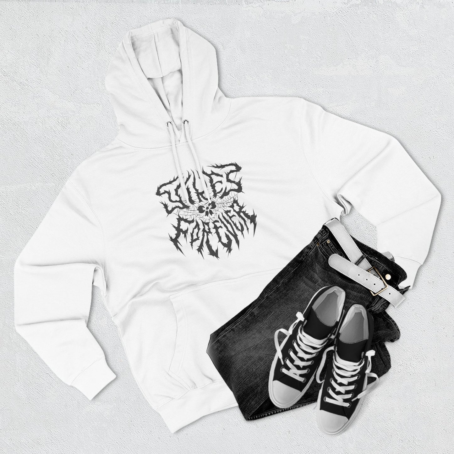 "Yikes Forever" Fleece Hoodie dark text on light background