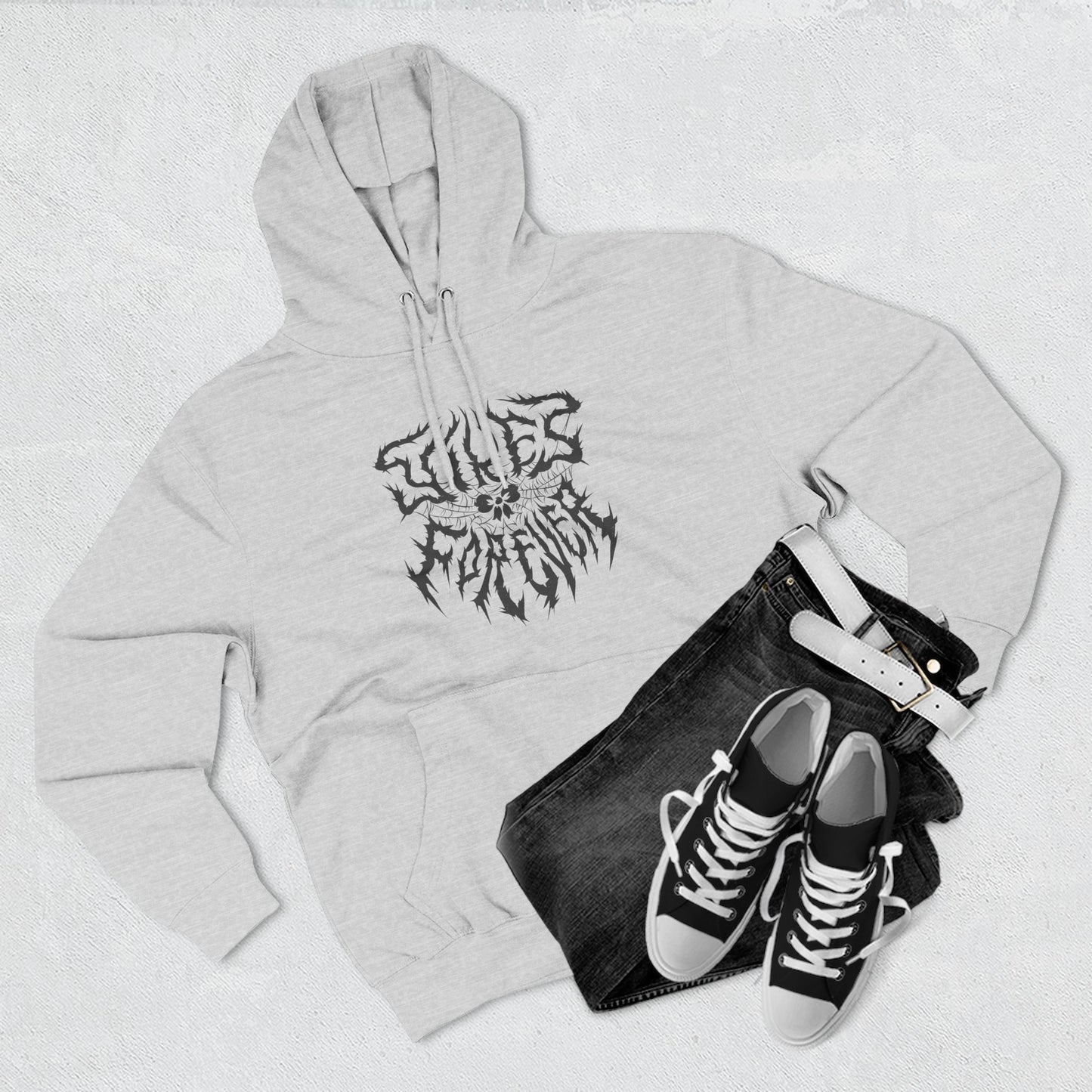"Yikes Forever" Fleece Hoodie dark text on light background