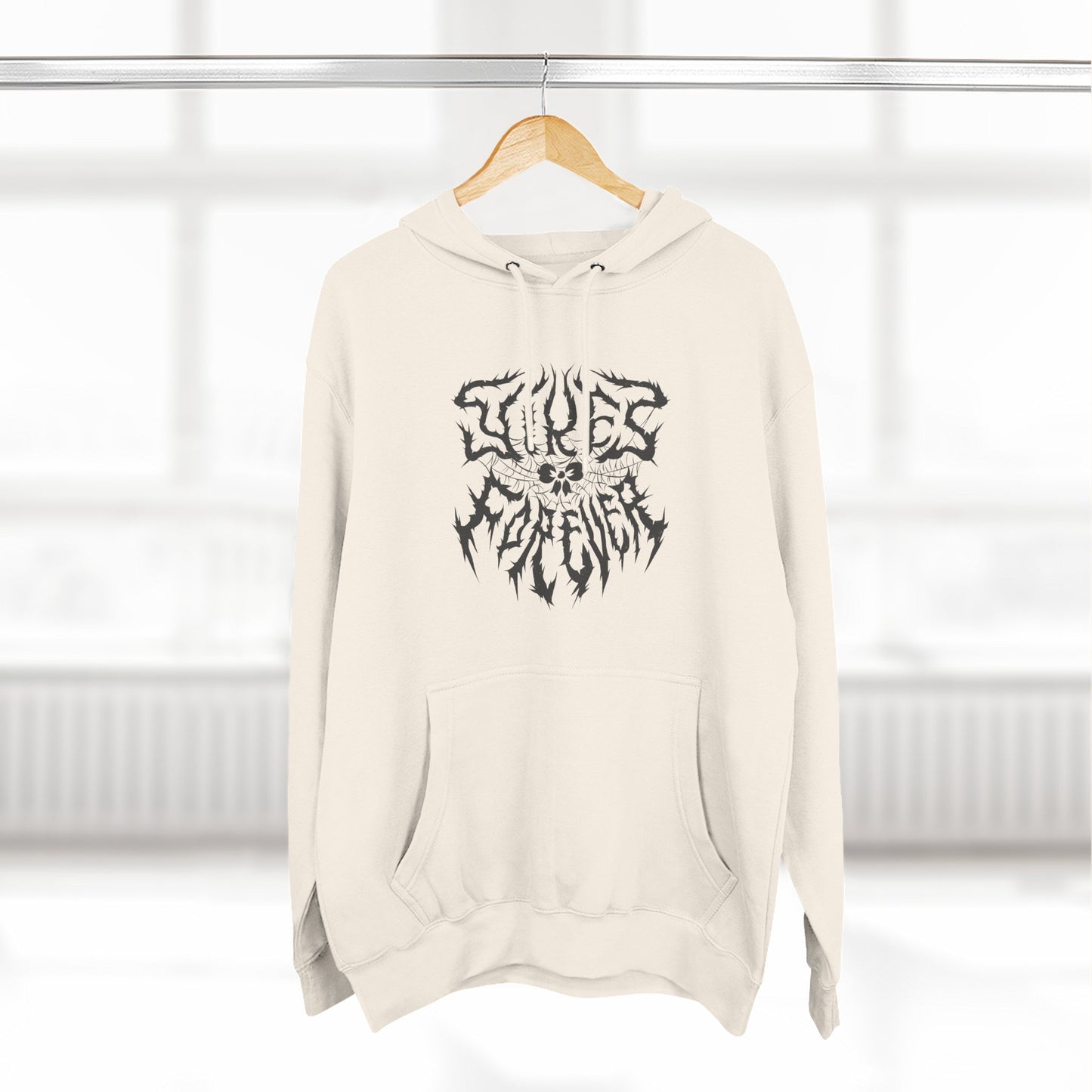 "Yikes Forever" Fleece Hoodie dark text on light background
