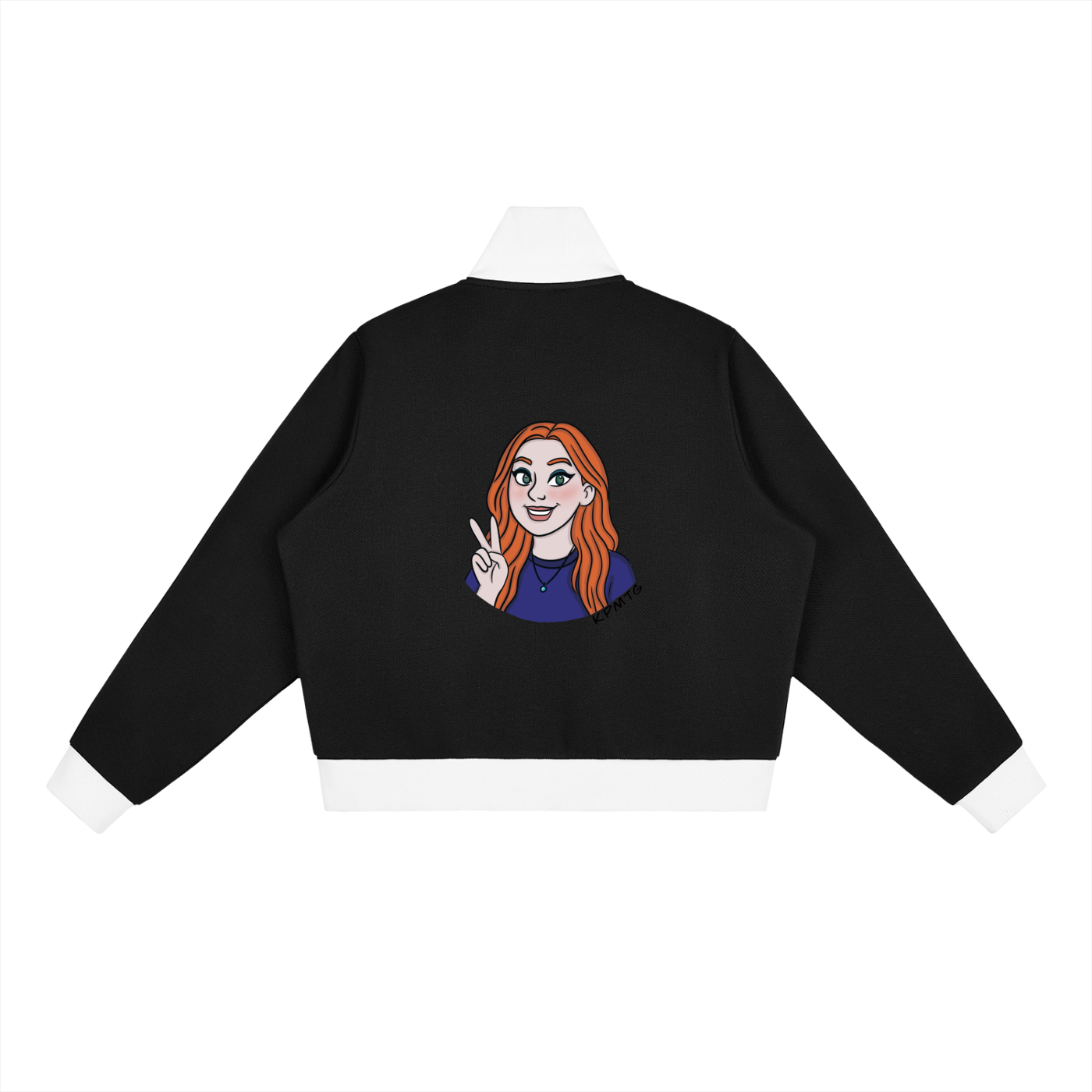 KP Stripe Fleece Cropped Track Jacket