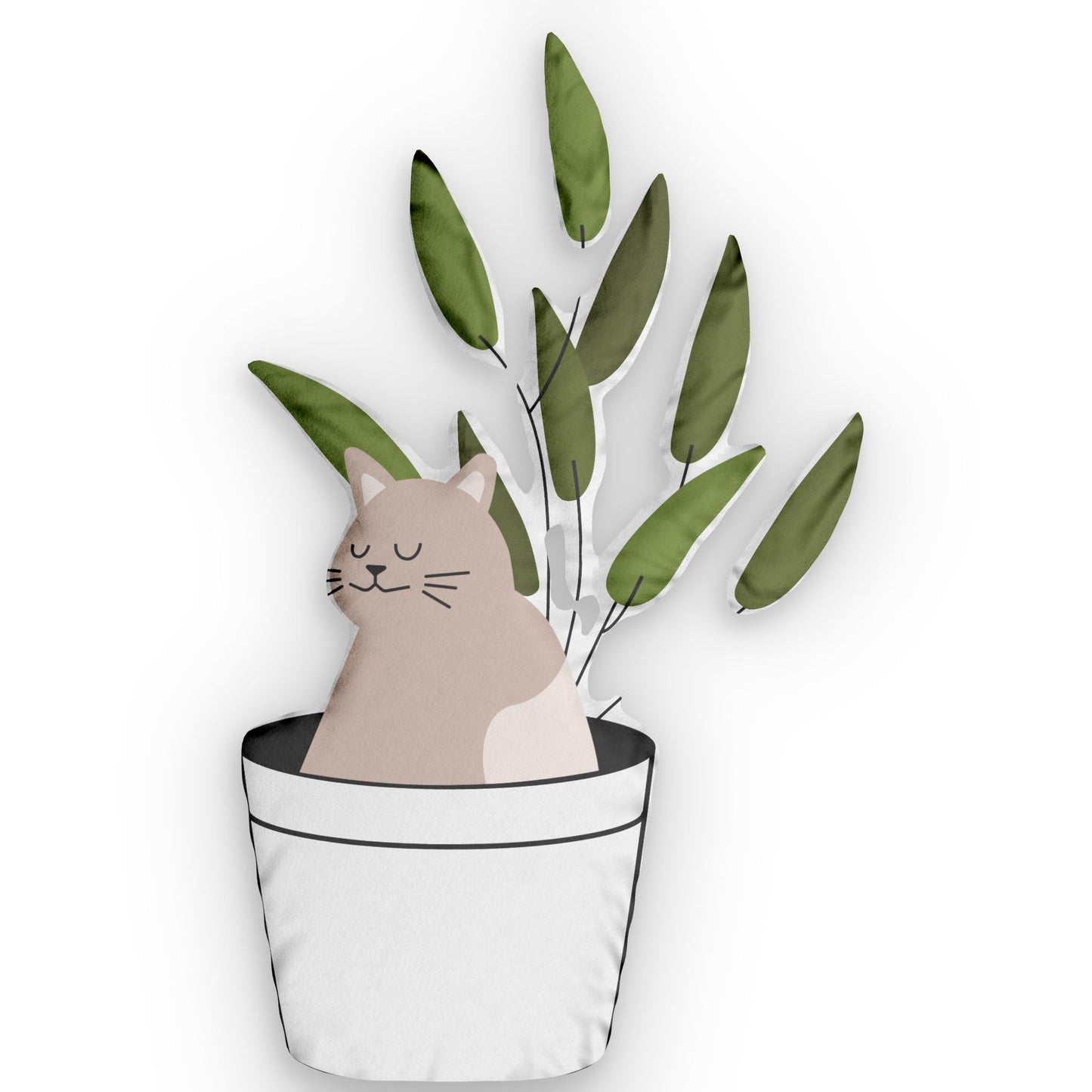 Cat in a Plant pillow