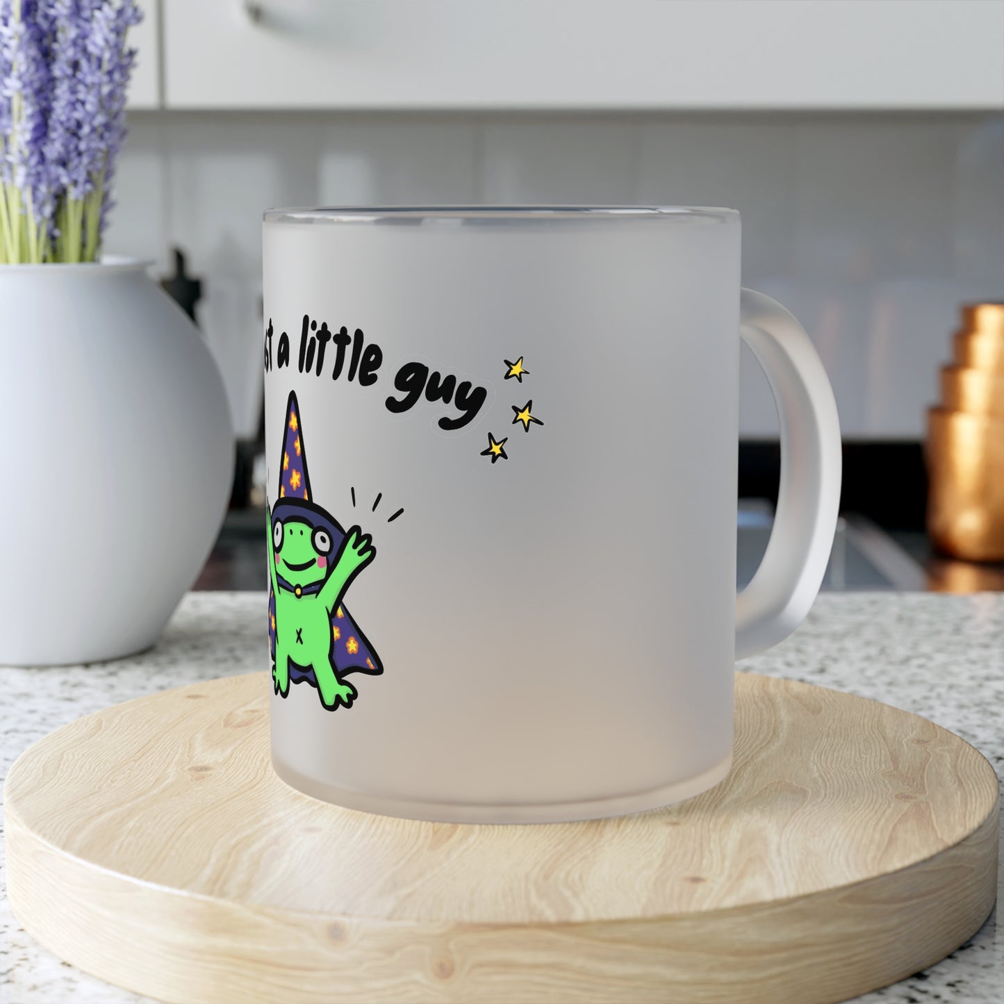"I'm just a little guy" Frosted Glass Mug