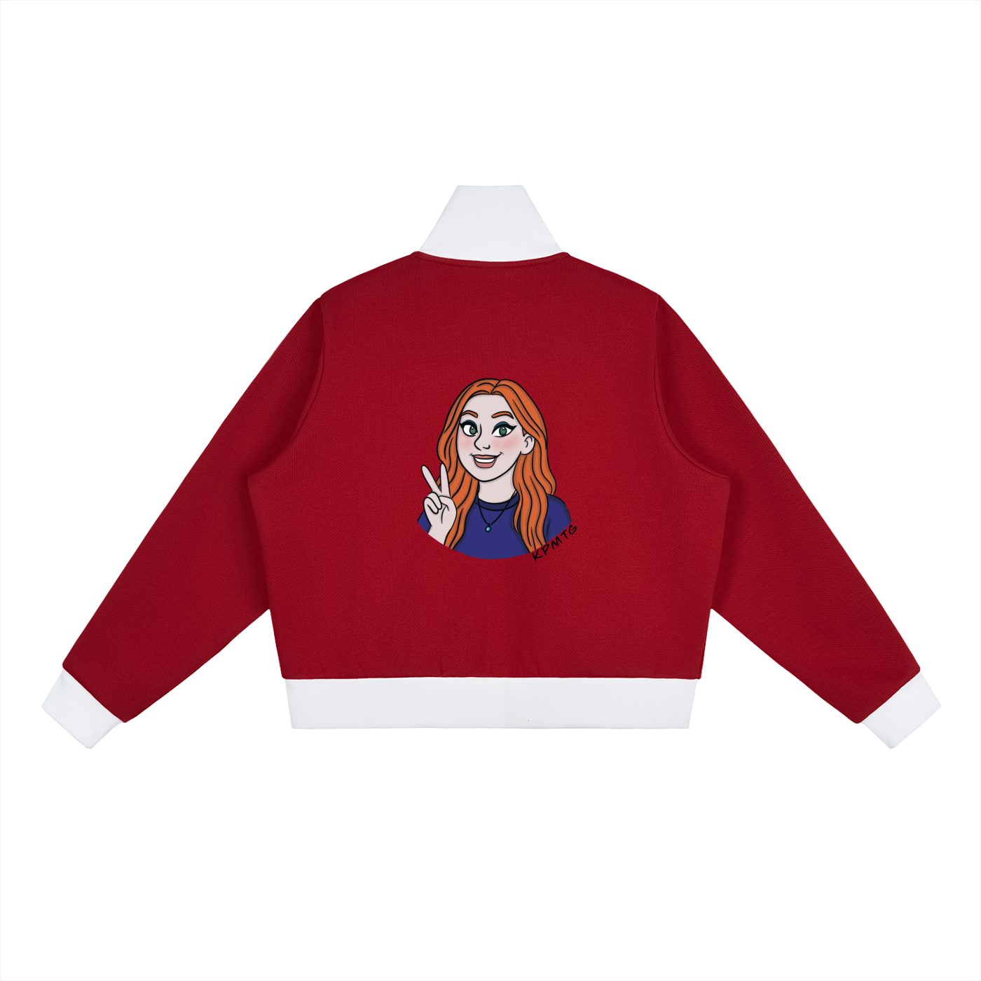 KP Stripe Fleece Cropped Track Jacket