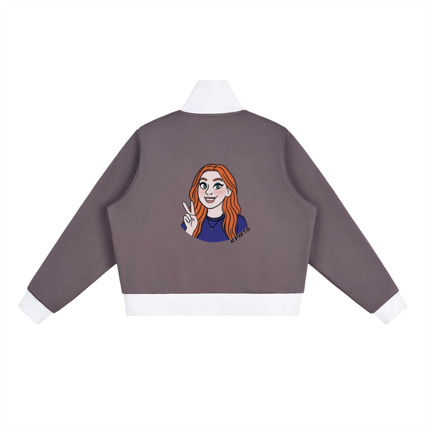 KP Stripe Fleece Cropped Track Jacket