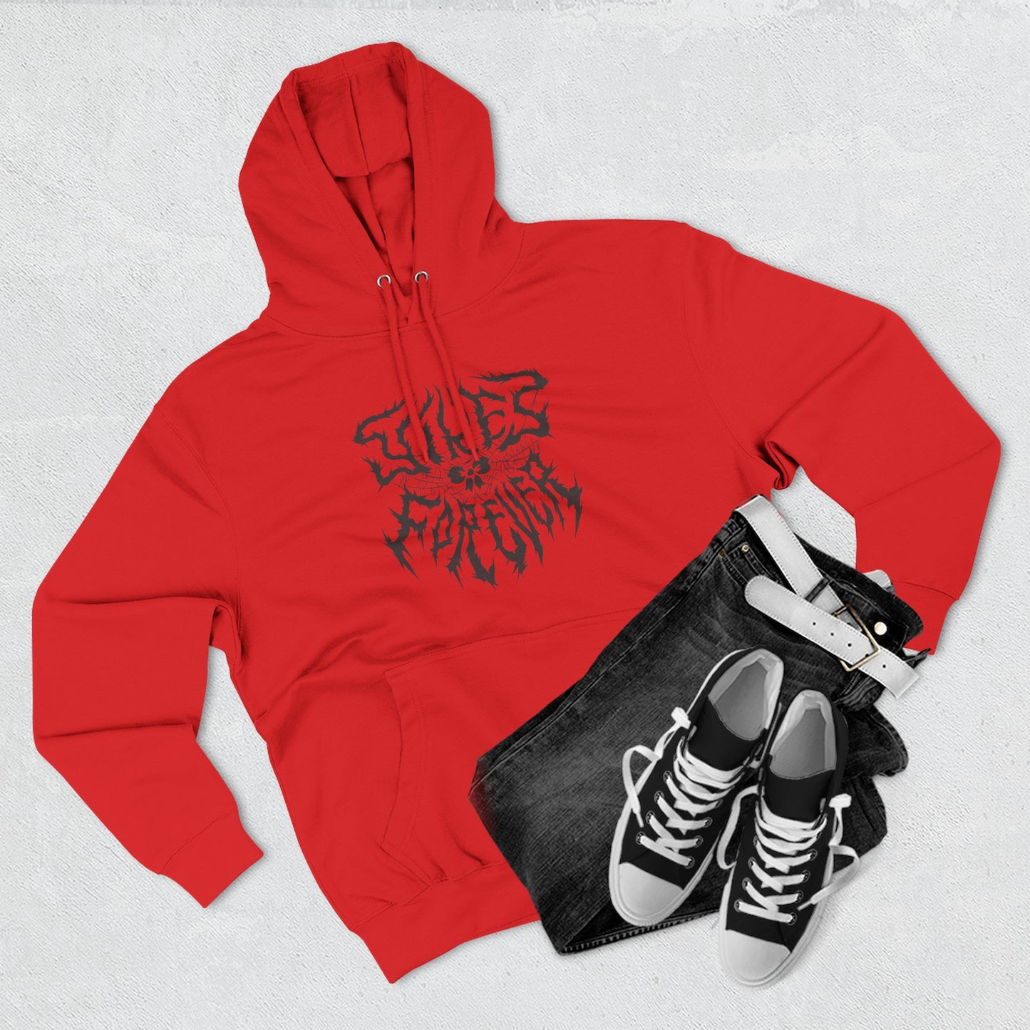"Yikes Forever" Fleece Hoodie dark text on light background