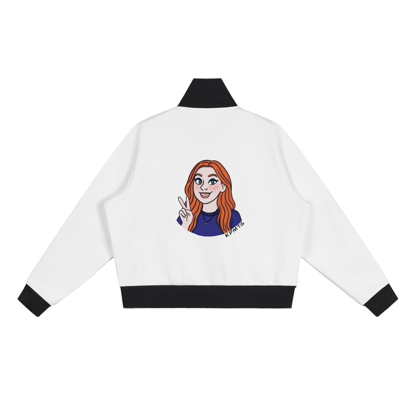 KP Stripe Fleece Cropped Track Jacket