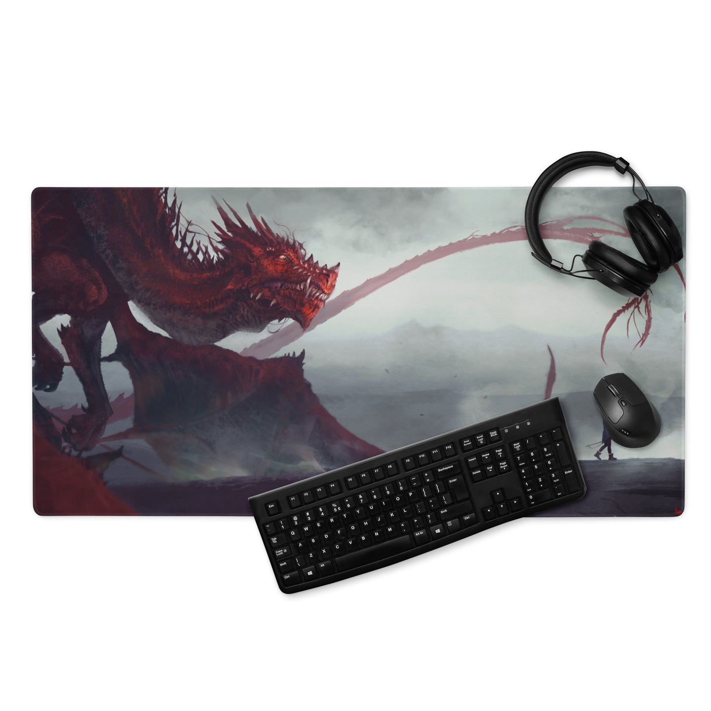 Red Dragon XL Mouse Pad - by Carlos "Kamyu" Díaz Asenjo